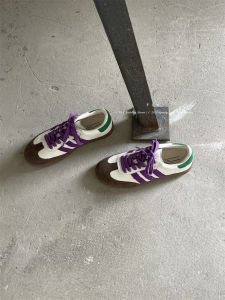 Giá khuyến mãi Feng Liya   Giày tập luyện Đức màu trắng tím nâu hồng cho phụ nữ 2024 Giày thể thao cổ thấp retro mùa xuân và mùa hè