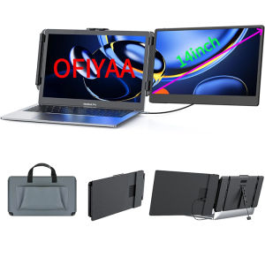 [Wondering] OFIYAA S2 14 Inch Portable Triple Monitor Screen For Laptop Extended Monitor 14 Inch Full HD Refresh Rate 1080P HD Mobile Pixels Trio For Airplanes And Co-working Energy Saving Dispaly