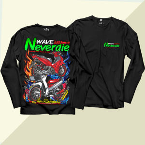 เสื้อยืด สกรีนลาย ค่ายโควัวชน สีดำแขนยาว K331 เนื้อผ้าCotton100%นุ่มใส่สบาย เสื้อรถเวฟ