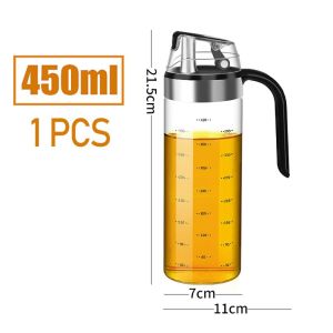 WANGCAI 450/550ml Thủy tinh Trọng lực Mở Gia vị Dầu ô liu Đậu nành Nguồn Cung Cấp Nhà Giấm Nước Sốt Đựng gia vị Dầu Chai Dầu Nóng Lạnh Kính Chai
