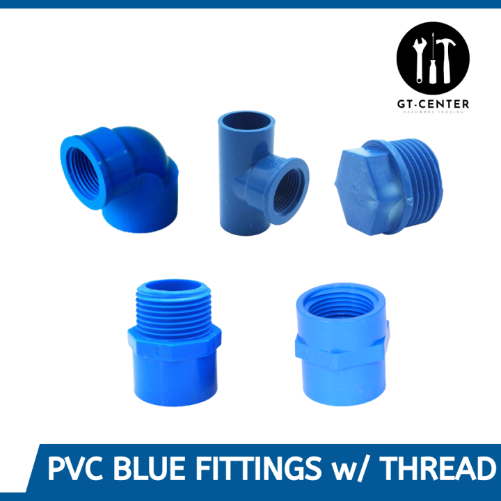 PVC Blue Fittings with Thread / Elbow / Tee / Plug / Male Adaptor ...