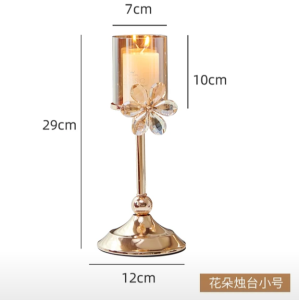 Tempat Lilin Flower Shaped Flower Petal Crystal Tea Light Candle Holder Centerpiece