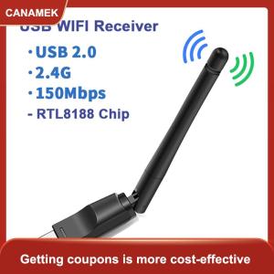 【CANAMEK】 Bộ chuyển đổi wifi USB mini mt7601 Bộ thu Wi-Fi Card mạng không dây 150Mbps rtl8188 cho máy vi tính để bàn máy tính xách tay 2.4GHz