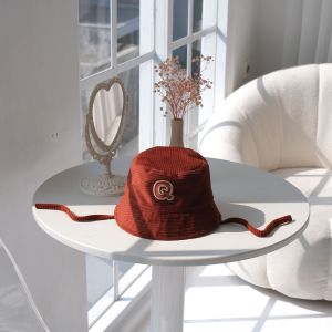 ALPHABET BUCKET - Promo 12.12 Bucket HAT  Anak Topi Curduroy Casual Cewe Cowo Laki Perempuan Korea Lucu Murah