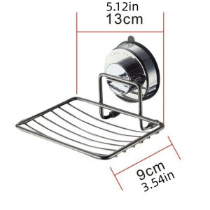 MKEB ไม่ต้องเจาะ จานสบู่แบบดูดสูญญากาศ ติดผนัง ระบายน้ำเอง ถาดสบู่ ทรงพลัง ทำจากสแตนเลส ที่วางฟองน้ำในห้องน้ำ สำหรับอ่างล้างจาน
