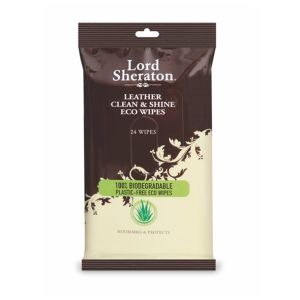Lord Sheraton Leather Clean & Shine Eco Wipes 24s - 100% Biodegradable Plastic Free Eco Wipes