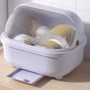 Lunn Large Capacity Bowl Kitchen Dish Rack with Cover Dish Drainer with Chopstick Multifunctional Storage Cabinet 碗筷餐具收纳盒