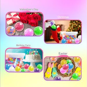 JJT Sensory Stress Relief Squishy Water Bead Balls for Hand Therapy and Mind Relaxation