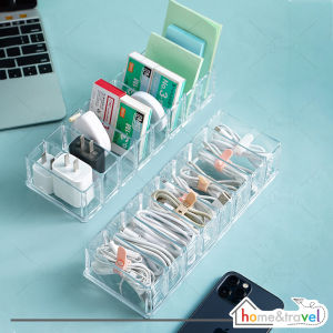 HOVELSHOP Storage Kabel Data Akrilik Multifungsi USB Charge Station Box Organizer Kabel Tempat Stationery