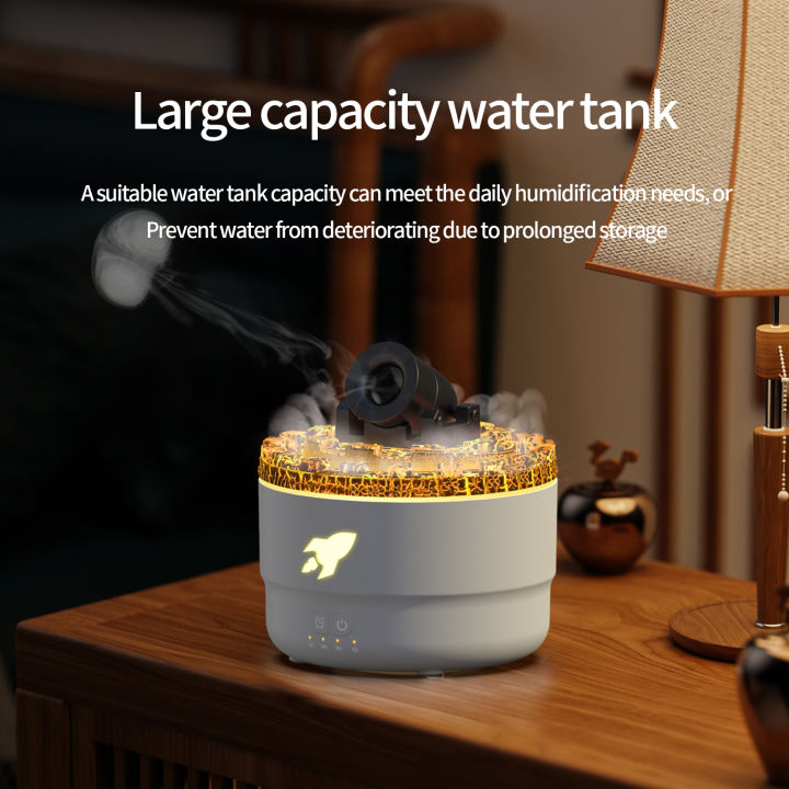 Cannon Shape Essential Oil Diffuser With Realistic Flame Effect & Color ...