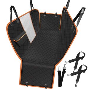 PETPARADIS with Visual Mesh Window Pet Dog Car Seat Cover Waterproof Side Zipper Travel Pet Car Hammock Pet Supplies Wear-Resistant Backseat Transportation Protectors Mat for Cats and Dogs