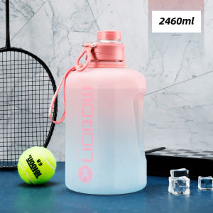 2 Liter Outdoor Plastic Portable Water Bottle Sports Water Bottle With Straw Large Capacity Fitness With Scale Gradient Kettle