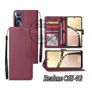 Casing Dompet Realme C65 4G Case Wallet Flip Cover Leather Premium Sarung Buku Hp
