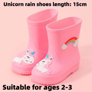 unicorn Rainboots 2-9 Yrs Old Rain Boot for Kid Shoe for Boy Girl Waterproof Non-Slip Pink Blue