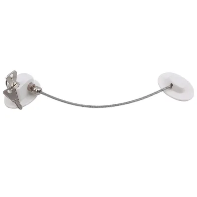 2 Pieces Refrigerator Door Lock Strong Adhesive Freezer Door Lock File Drawer Lock Child Safety Cupboard Lock with Key