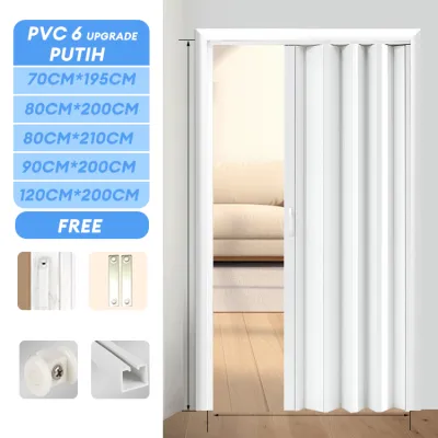 MH Folding Door Pvc Pintu Lipat PVC Geser | Pintu Partisi Ruangan | Tanpa Pengeboran | Mudah Dipasang | Untuk Kamar Tidur Kamar Mandi Dapur Ruangan