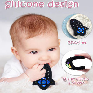 ZEEMIN Baby Silicone Teether Toys Remote Control Bite Teething Relief Chew Toy for Babies 3-24 Months Sensory Educational Baby Teethers