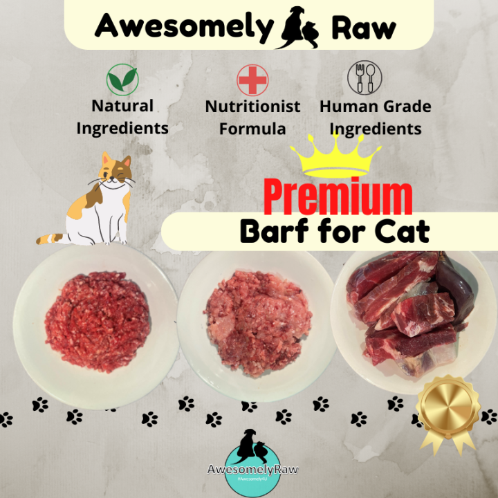 Premium Raw Food (Barf) for cat Frozen Meat Lamb Quail Rabbit Venison