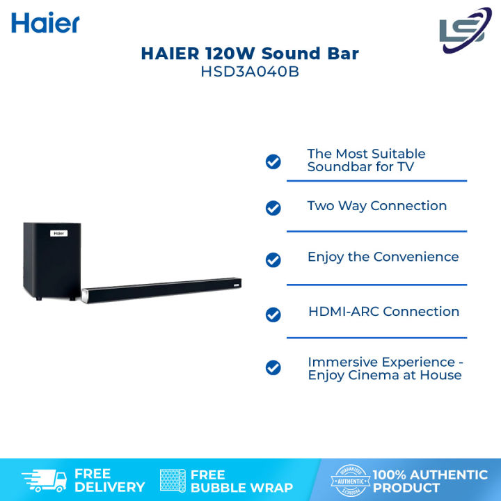 HAIER 120W Sound Bar HSD3A040B Cinema Sound Effect Independent