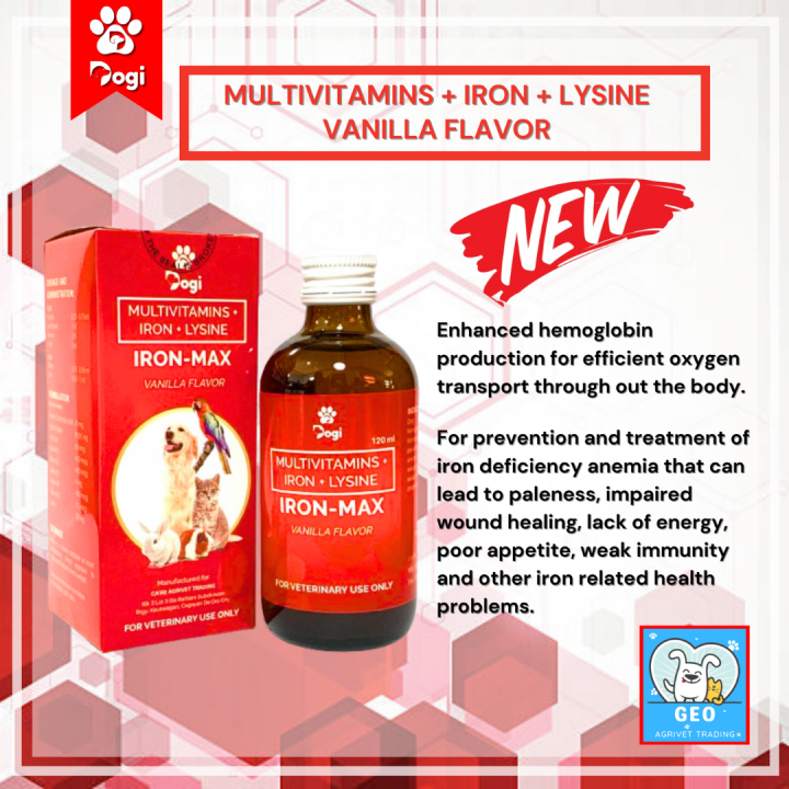 [GEO AGRIVET] 1pc Dogi IRONMAX (Multivitamins + Iron + Lysine) for