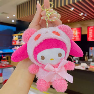 Gantungan Kunci Tas Boneka Sanrio Kostum Panda Kitty Kuromi Melody Cinnamoroll Keychain