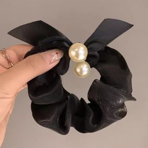 Yin Wei nơ cài màu đen băng đô ruột già khí chất cao cấp của phụ nữ buộc tóc đuôi ngựa Băng cao su dây buộc tóc đa năng phụ kiện tóc