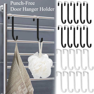 Punch-Free Door Hanger Holder Stainless Steel Home Kitchen Bathroom Hook S-shaped Cabinet Door Hook