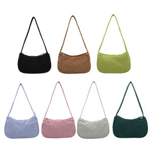 [Mới] Túi màu trơn nách nhung kẻ thời trang cho nữ Túi đeo Vai Ví nhỏ thường ngày