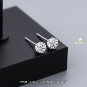 Dây chuyền bông tai nữ Eleanor Accessories bộ trang sức đính đá phụ kiện trang sức 8841