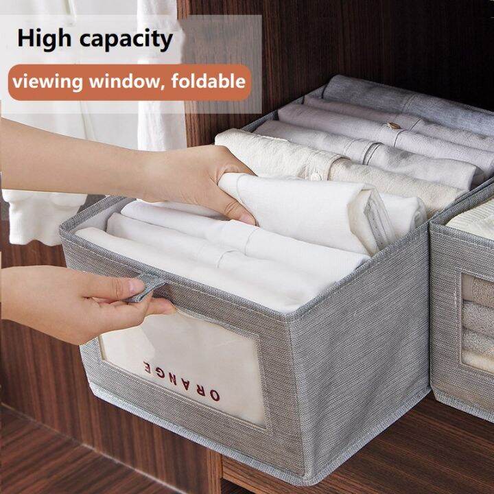 Japanese Wardrobe Cotton Linen Cloth Storage Box Organizer Foldable ...