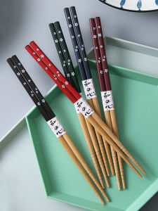 CNMF 5pairs Non-slip Cartoon Creative Printing Practical Set Bamboo Chopsticks