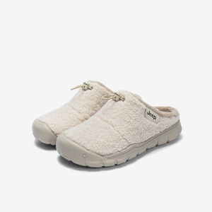 Jeep spirit mary jane Autumn and Winter New Plush Half Dragged Versatile Commuter Womens Shoes