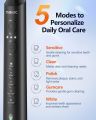 Electric Toothbrush for Adults, Sonic Toothbrush with 3 Intensity Levels & 5 Modes, One Charge for 90 Days, Rechargeable Electric Toothbrush with 6 Toothbr. 