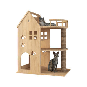 Cat Condo Cat Tree Climbing Cat Tower Cat Climbing Cat Tree Tower Cat Scratch Post Cat Tree Tower Cat Condo Luxury Cat Villa Solid Wood DIY Integrated Scratching Pole Three-Layer Clearance Sale