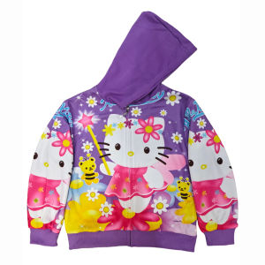 Zipper Pocket Girls Hooded Coat Kids Outerwear Children Babae Hoodie Jacket Sports Cartoon #JGA001