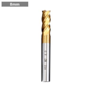 EASYEAH Titanium Coated End Mill 1.5-10mm Four-Flute CNC Drill Bit Aluminum Mill CNC Mill Wood Cutting
