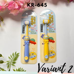 Sikat Gigi Anak Anak 2In1 Portable Toothbrush Toiletries Travel Kit Pembersih Gigi 3 Sisi Bahan Silikon Bulu Sikat Halus Lembut Desain Korea