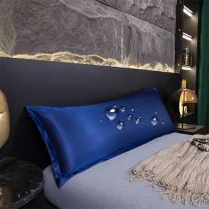 New waterproof ice silk solid color double pillowcase long pillow protective cover. - Size: 48x120cm / 48x150cm / 48x180cm (1pcs * pillowcase)