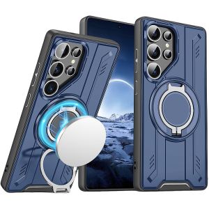 Armor Protect Magnetic Car Holder Phone Case For Samsung Galaxy S25 Ultra S25+ S 25 Wireless Charging Cover For Galaxy S25 Edge