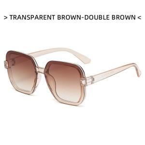JN IMPRESSION Trendy Ocean Sunglasses Large Rice Nail Square Frame Sunshade Casual Sunglasses