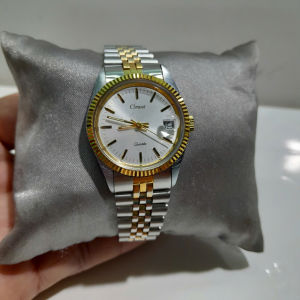 Đồng hồ đeo tay Clowat Quartz niềng khía Demi dây kim loại size 31mm 2 hand