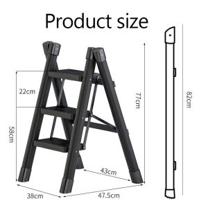 Center Point 3/4/5 Ladder Foldable Carbon Steel Ladder Sturdy Anti-slip Multifunction Portable Ladder