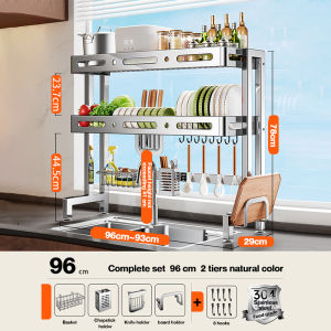 COHF 2-Tier Dish Rack | Stainless Steel Dish Rack | Over the Sink Kitchen Shelf | Kitchen Dish Rack | Kitchen Bowl Rack | Dish Drainer Rack