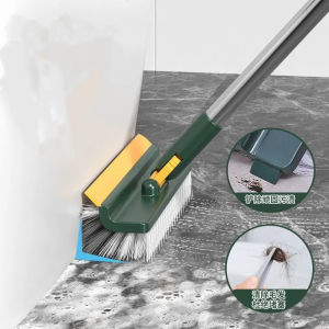 [SG In Stock]Floor Scrub Brush 3 in 1 Long Handle Adjustable Wall Corner Floor Scrape Brush Kitchen Bathroom Cleaning Brush