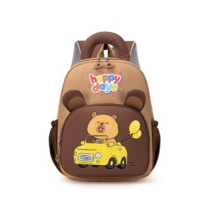 FLYING Cartoon Capybara Backpack Large Capacity Nylon Kindergarten Backpack Cute Multi-pocket Capybara School Bag