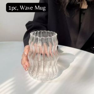 LOCAUPIN Curve Coffee Latte Borosilicate Glass Mug Christmas Gift Aesthetic Nordic Water Cup