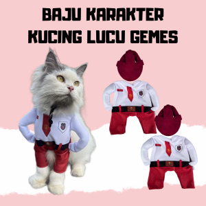 SERAGAM SD KUCING BAJU KARAKTER LUCU GEMOY FREE TOPI