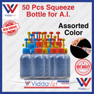 Viddavet 50pcs Squeeze Bottle assorted color 50pcs semen bottle palstic