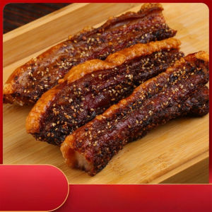 Crispy barbecue pork belly cooked food heated and ready to eat free spicy dipping crispy snacks vacuum bagged food