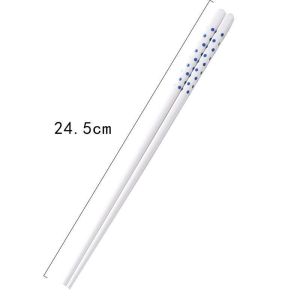 24.5CM Fresh Current Living Ceramic Chopsticks Set - Reusable Heat-Resistant for Home & Restaurant